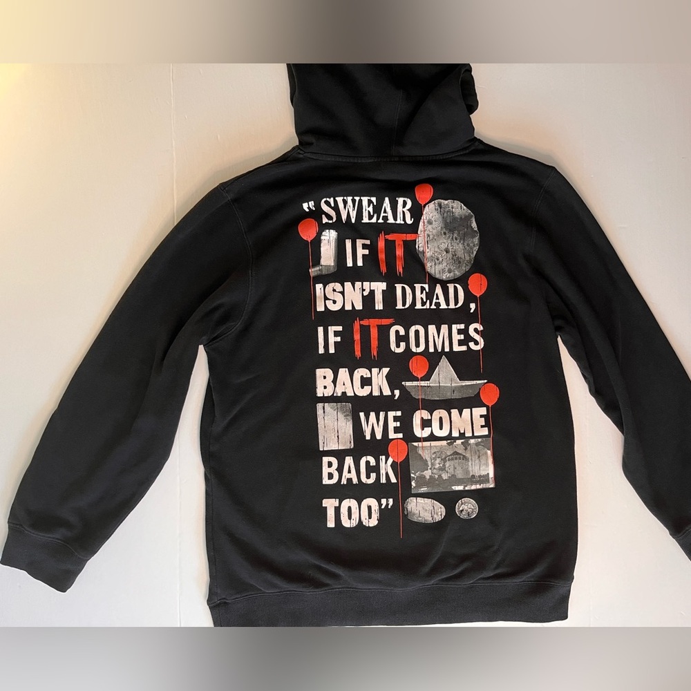 IT Chapter Two Men’s‎ Pullover Hoodie Sweatshirt XL Black Pennywise Movie Rare
